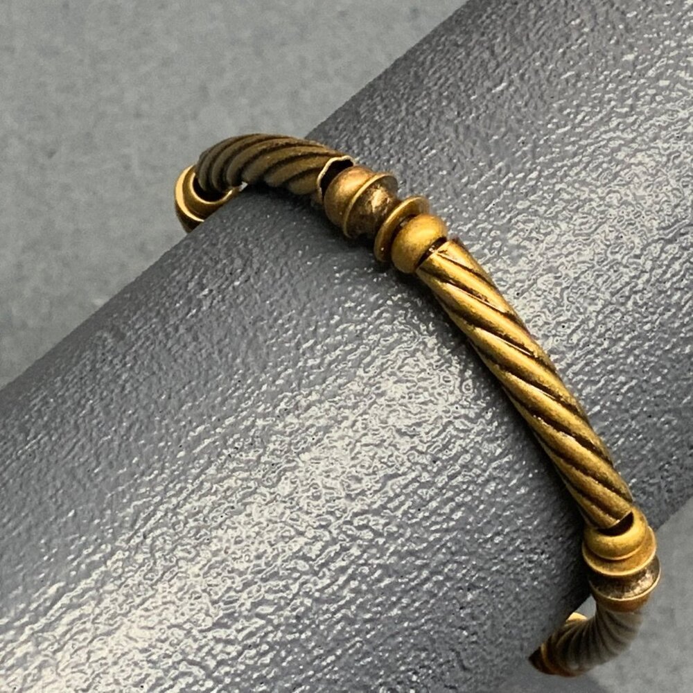 Rope Anklet Ankle Bracelet 9 In Antiqued Gold Twist Retro BoHo Vintage Nautical